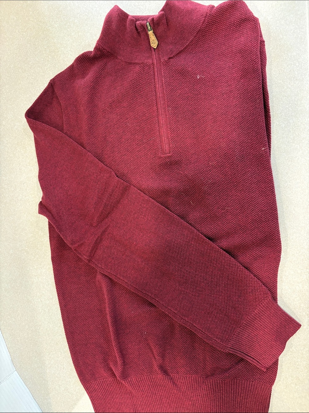 Brooks Brothers Men's Half-Zip Sweater in Burgundy